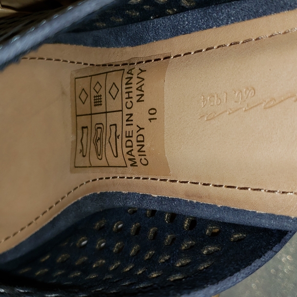 Vintage Havana New CINDY Perforated MULES Clog Slide Slip-On Women's 10 NIB Navy - Picture 11 of 12